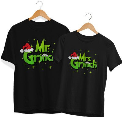 Mr Mrs Grinch felirat Páros Póló
