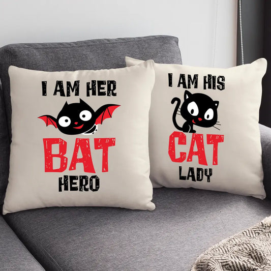 Bat Hero Cat Lady páros párna - [paroscuccok.hu]